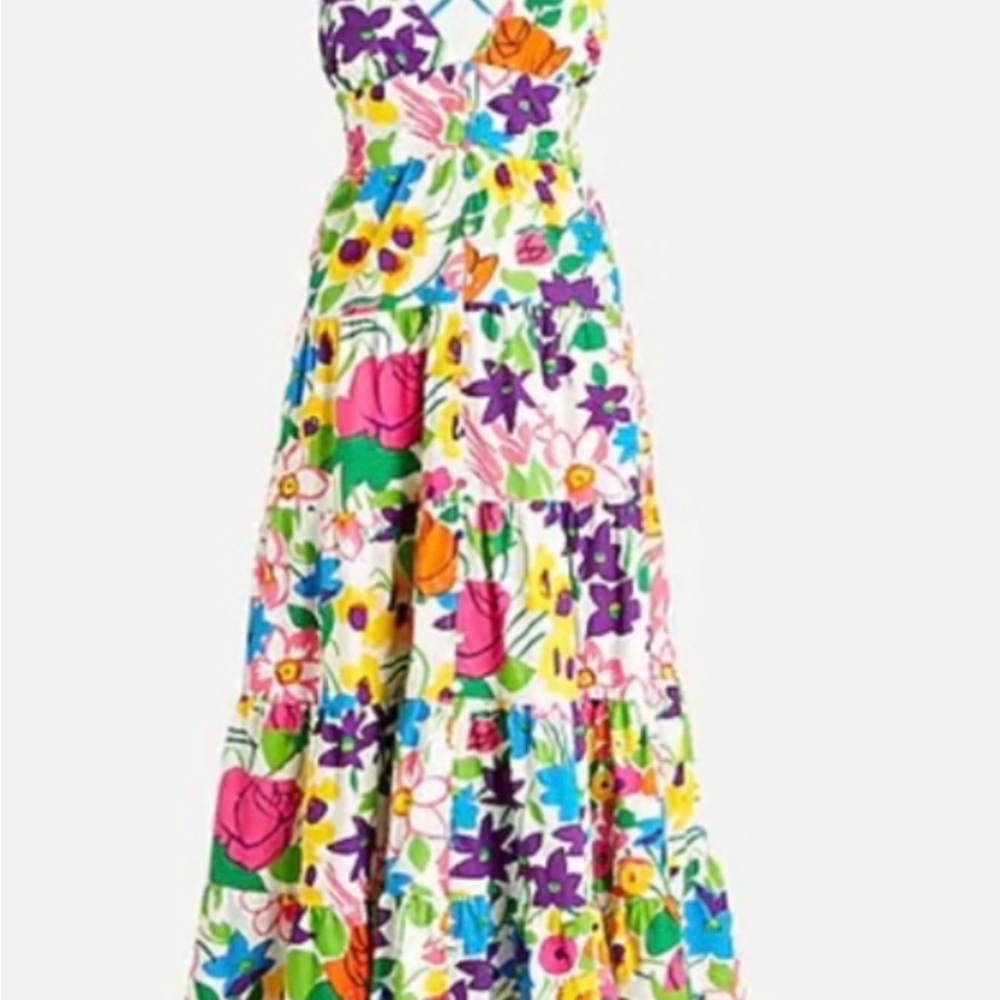 J crew cotton poplin button up dress vibrant garde